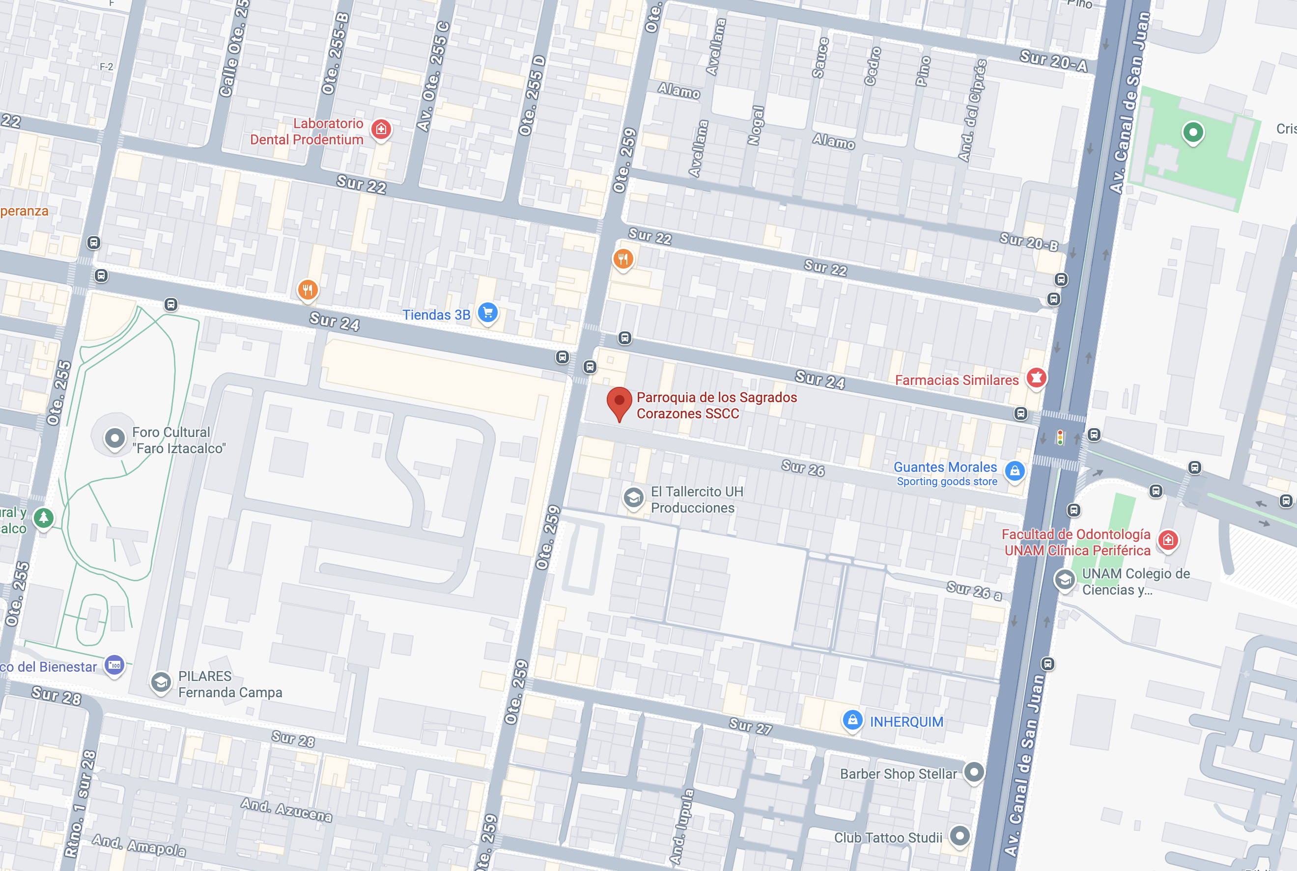 Google maps view of the church's location.